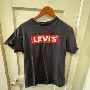 Levi's Black Tee with Red and White Logo